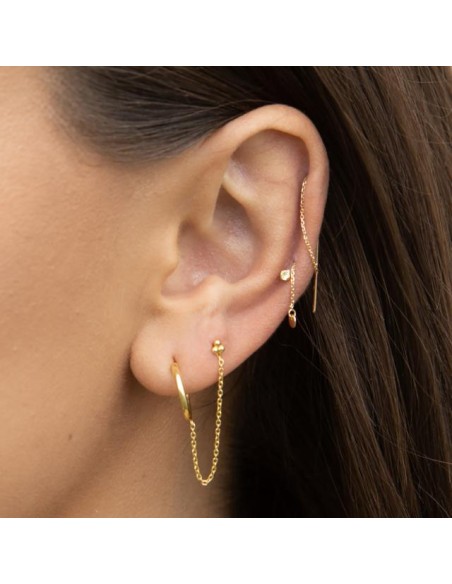 NORDAHL JEWELLERY | 14kt. guldørekæde m/3mm plade PIERCE52 1stk.