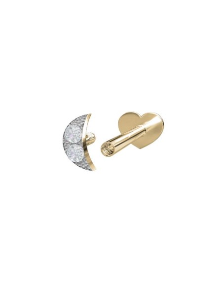 NORDAHL JEWELLERY | 14kt. Labret måne m/ dia 0,008ct 3,5mm PIERCE52 1