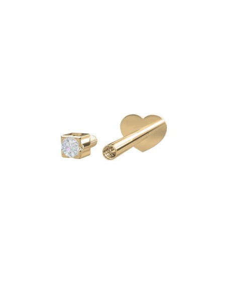 NORDAHL JEWELLERY | 14kt. Labret 1 diamant 0,004ct 1,5mm Grab PIERCE52