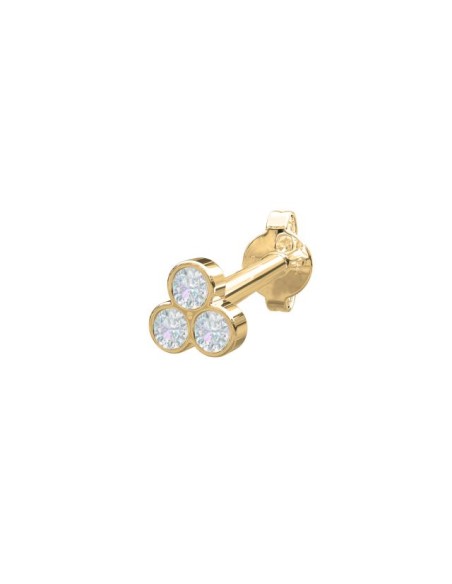 NORDAHL JEWELLERY | 14kt. guldørestik m/3 dia 0,04ct 3mm PIERCE52 1stk