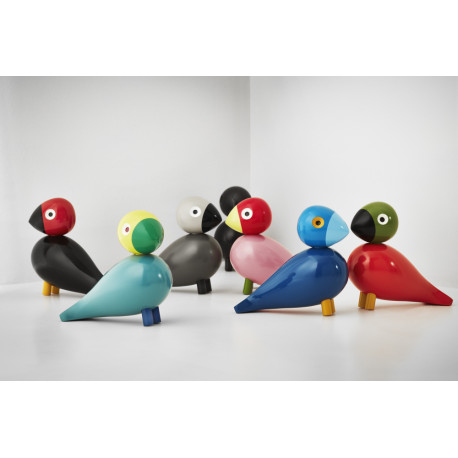 KAY BOJESEN - SANGFUGL ERNST - TRÆFIGUR I MALET BØG - GRÅ FUGL MED SORT NÆB