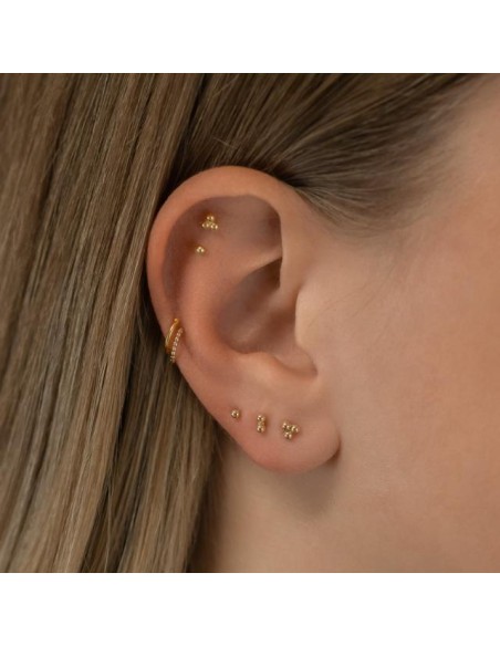 NORDAHL JEWELLERY | 14kt. guldørestik m/3*2mm kugler PIERCE52 1stk