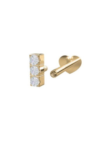 NORDAHL JEWELLERY | 14kt. Labret 3 dia 0,012ct 4,4mm Grab PIERCE52 1st