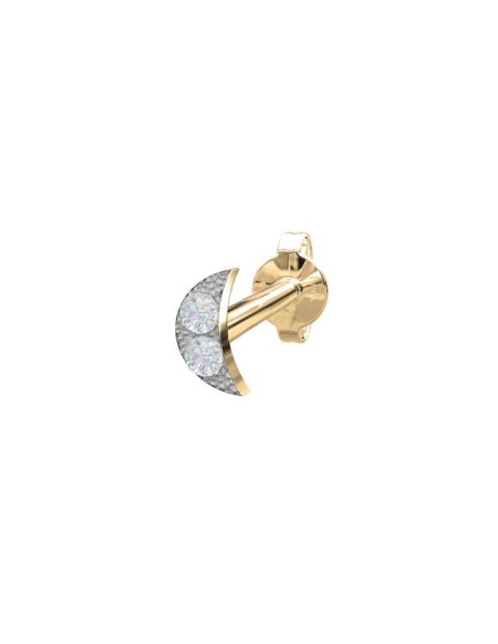 NORDAHL JEWELLERY | 14kt. guldørestik måne m/dia 0,008ct 3,5mm PIERCE5