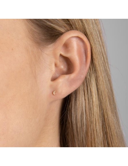 NORDAHL JEWELLERY | 14kt. guldørestik måne m/dia 0,008ct 3,5mm PIERCE5