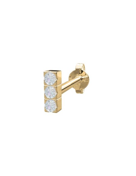 NORDAHL JEWELLERY | 14kt. guldørestik m/3 dia 0,012ct 4,4mm PIERCE52