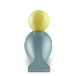 KAY BOJESEN - SANGFUGL SUNSHINE - TRÆFIGUR I MALET BØG - LYSEBLÅ FUGL MED GULT HOVED,  GRØNT NÆB OG BLÅ BEN 2