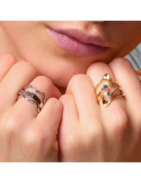 WAVE52 ring i forgyldt sølv | Nordahl Jewellery