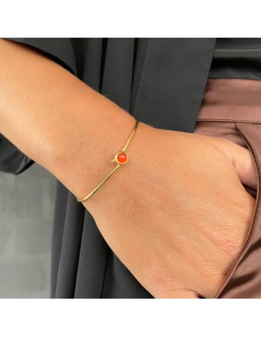 HEIRING | KOULÈ ARMRING MED AGAT  FORGYLDT