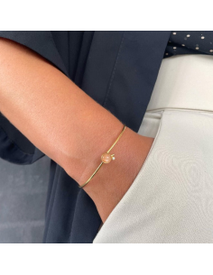 HEIRING | KOULÈ ARMRING MED PEACH MÅNESTEN OG BRILLANT FORGYLDT 2