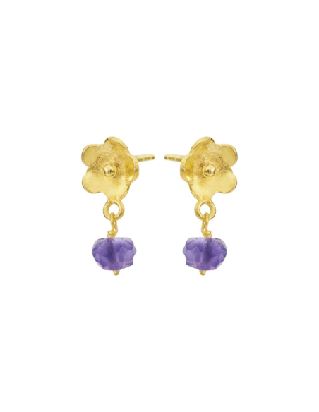 SUSANNE FRIIS BJØRNER | Ørestik, forgyldt sølv, ametyst facet