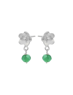 SUSANNE FRIIS BJØRNER | Ørestik, sølv med lille grøn agat facet