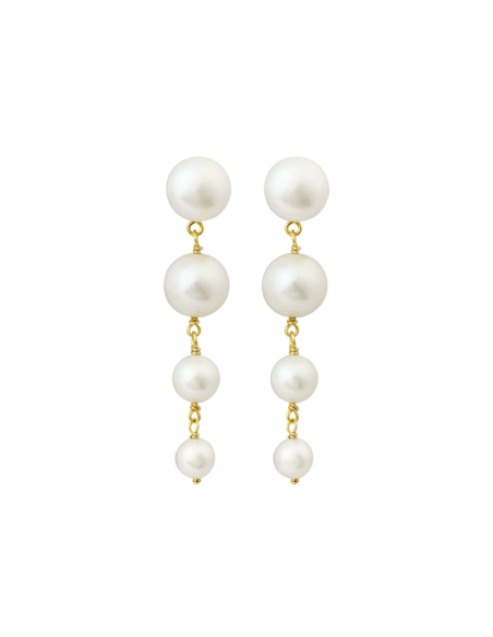 SUSANNE FRIIS BJØRNER |  Forgyldte ørestikker m. ferskbandsperler