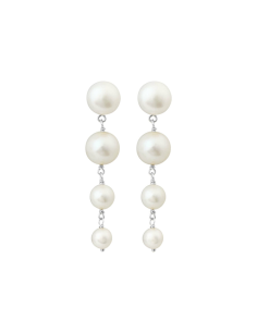 SUSANNE FRIIS BJØRNER | Ørering, sølv, hvide ferskvandsperler