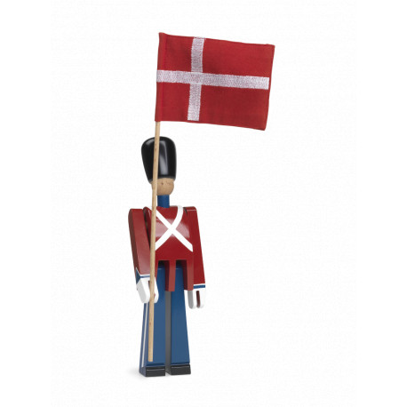 KAY BOJESEN - FANEBÆRER MED FLAG I TEKSTIL - TRÆFIGUR I MALET BØG