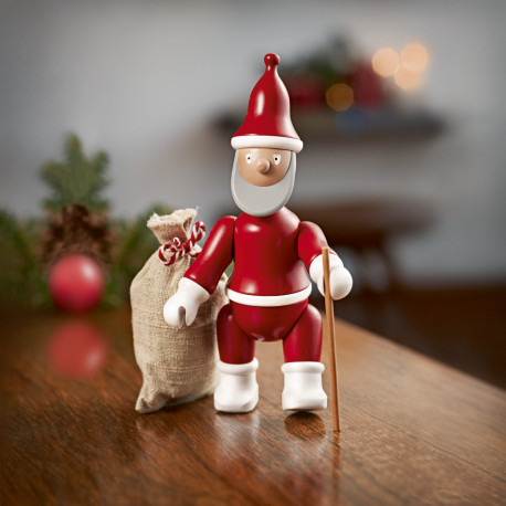 KAY BOJESEN - JULEMAND MED SÆK OG STOK - TRÆFIGUR I MALET BØG