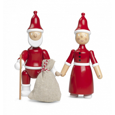 KAY BOJESEN - JULEMAND MED SÆK OG STOK - TRÆFIGUR I MALET BØG