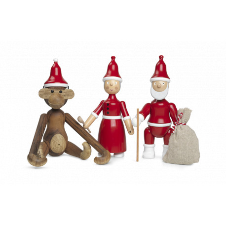 KAY BOJESEN - JULEMAND MED SÆK OG STOK - TRÆFIGUR I MALET BØG