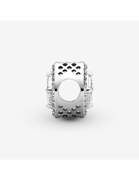 PANDORA | Kvadratisk Funklende Halo Charm