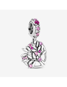 Pink Hjerteformet Slægtstræ Charm med vedhæng
