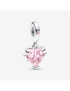PANDORA | To-tonet familietræ & hjerte charm med vedhæng