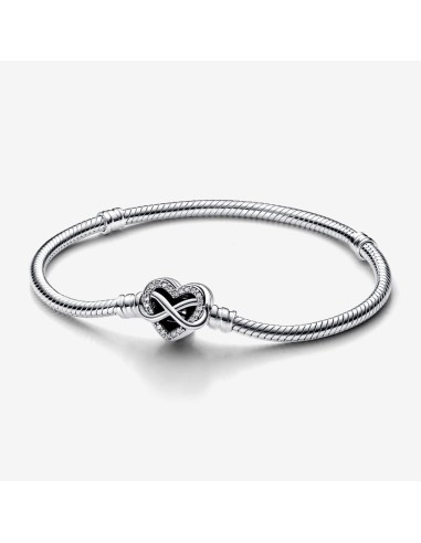Pandora | Moments Slangekædearmbånd med funklende hjertelås
