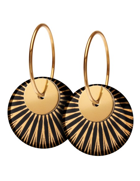 Scherning | Splash Duo Sort Øreringe