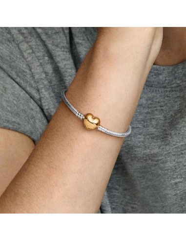 PANDORA Slangekædearmbånd med hjertelås til personlige charms.