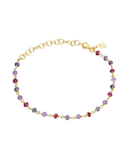 SUSANNE FRIIS BJØRNER | Forgyldt armmbånd med facet ametyst, granat, iolit