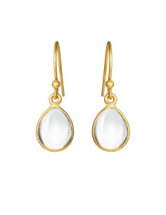 SUSANNE FRIIS BJØRNER | Øreringe i forgyldt med cabochon bjergkrystal