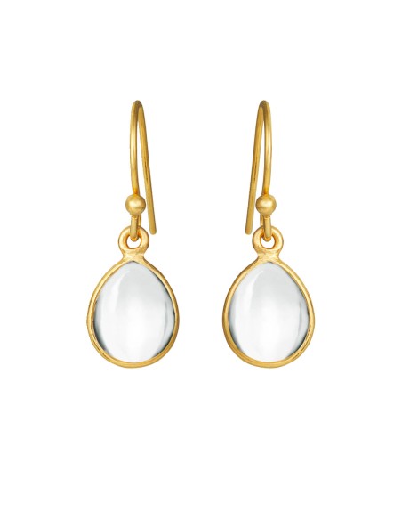SUSANNE FRIIS BJØRNER | Øreringe i forgyldt med cabochon bjergkrystal