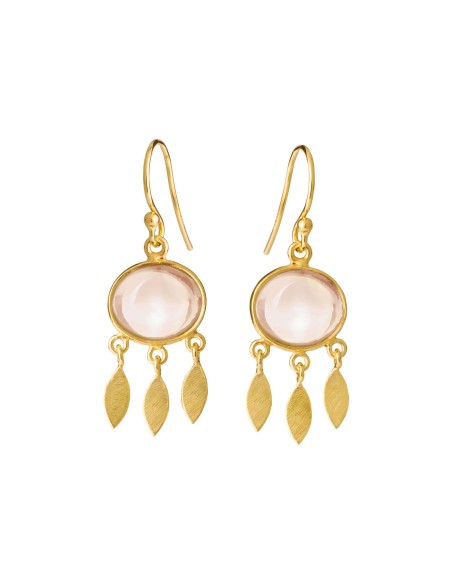 SUSANNE FRIIS BJØRNER | Forgyldt ørebøjle med morganit krystal oval cabochon