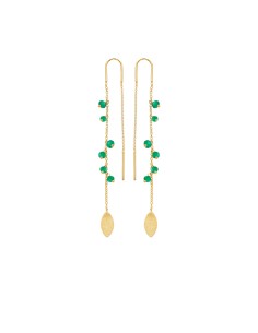 SUSANNE FRIIS BJØRNER | Ørekæder i forgyldt sølv med grøn agat