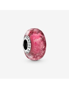 PANDORA | Bølget Lyserødt Muranoglas Charm
