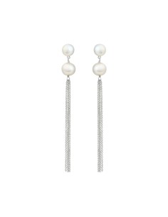 SUSANNE FRIIS BJØRNER | Øreringe  sølv, hvide ferskvandsperler 8-10 mm