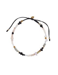 STINE A | PLANBØRNEFONDEN SHADES BRACELET SOFT COLORS AND BLACK RIBBON 2