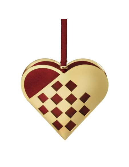 H.C. ANDERSEN JULEPYNT - Julehjerte L 15cm - flettet julehjerte- forgyldt