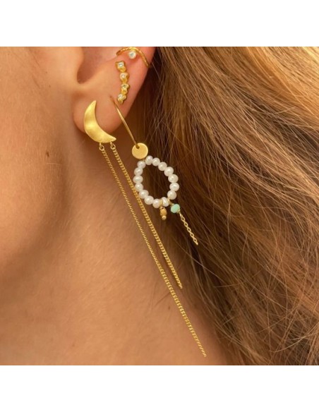 STINE A | Bella Moon Earring with Long Chains