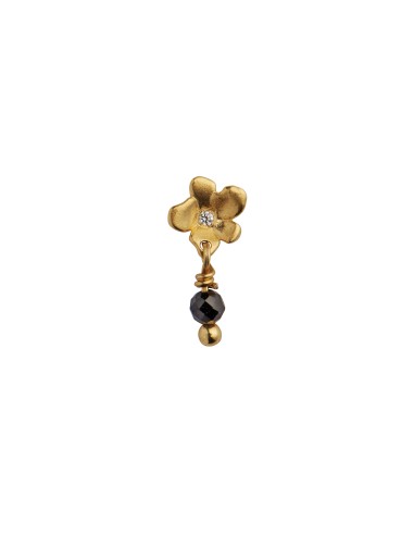STINE A | Tres Petit Garden Flower Earring  w. Black Spinel