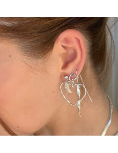 STINE A | Funky Heart Earring - Silver