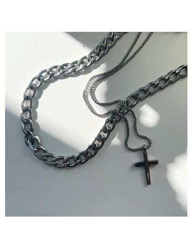 SAMIE | Cross - Halskæde Stål