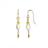 STINE A PETIT BAROQUE PEARL EARRING GOLD WITH CANDY STONE - SOFT LIME