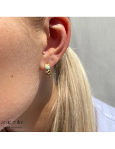 aqua dulce | Creoler | OLIVE STARDUST SMALL HOOP 2