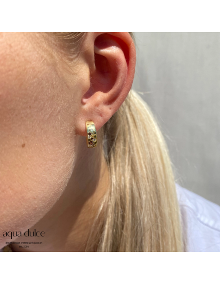 aqua dulce | Creoler | OLIVE STARDUST SMALL HOOP aqua dulce | Creoler | OLIVE STARDUST SMALL HOOP