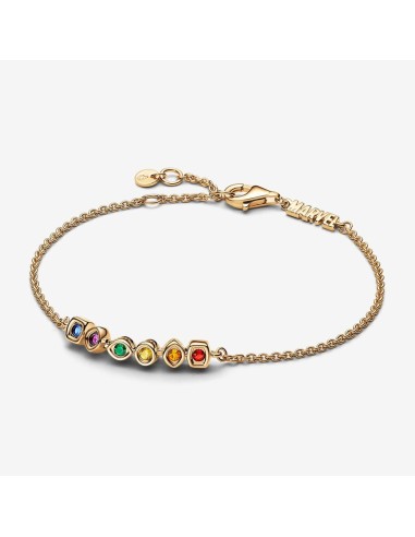 PANDORA | Marvel 14k gold-plated bracelet with red, orange, yellow, green, purple and blue crystal