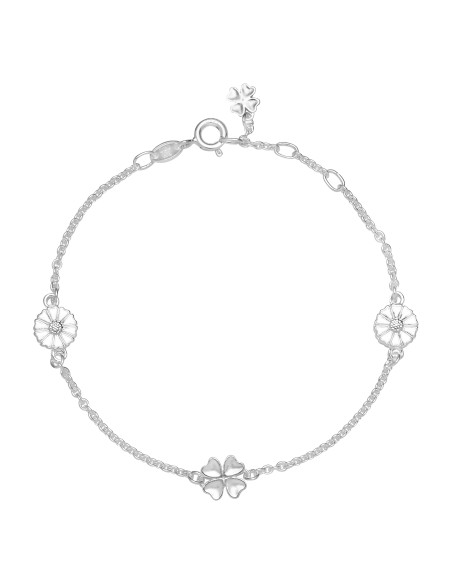 Lund Copenhagen | Marguerit Armbånd m. Firkløver Sølv