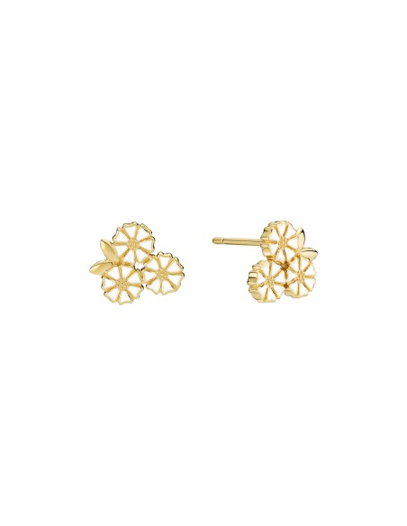 Lund Copenhagen | Marguerit Ørestik m. Blad Sølv Forgyldt