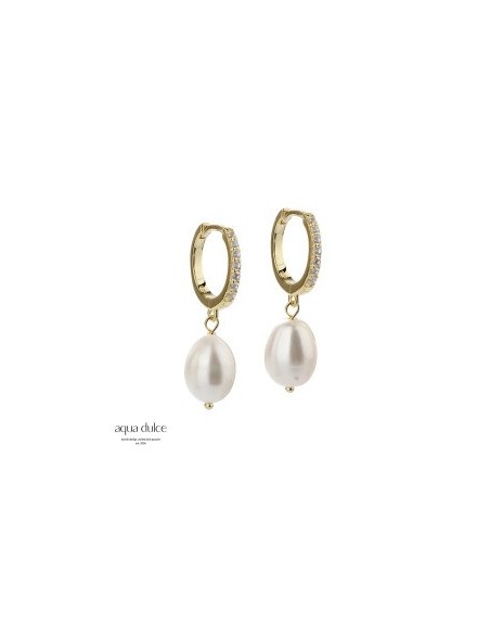 AQUA DULCE | Hoops | DARLING PEARL MEDIUM AQUA DULCE | Hoops | DARLING PEARL MEDIUM