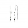 STINE A LONG TWISTED HAMMERED EARRING WITH CHAIN SILVER