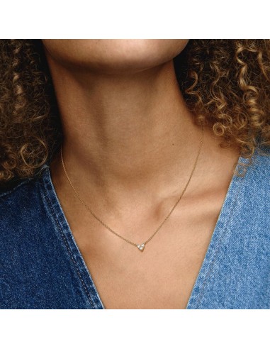 PANDORA | Tredobbelt Stenhjerte Collier-Halskæde